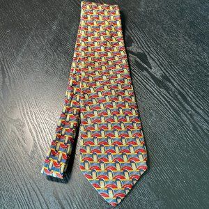 ERMENEGILDO ZEGNA Necktie Geometric Tie - Made in ITALY - 100% Silk